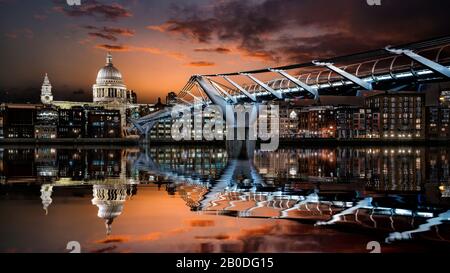 Millennium Bridge, Bankside, London Unitred Kingdom. Stockfoto