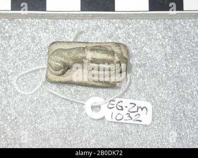 Statue, Löwe, liegend, Amulett, Tier, Faienz, 2,6 cm, Ägypten Stockfoto