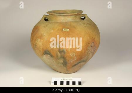 Niederländische Römerzeit, Urne, Steingut, handförmig, h, 22,6 cm, Diam, 24,8 cm, roman, Niederlande, Friesland, Dongeradeel, Klein-Hantum Stockfoto