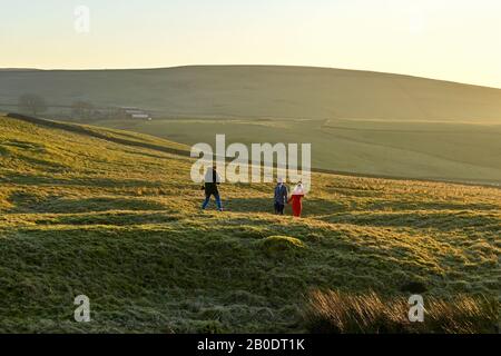 Neulinge, die Fotos in Peak District Derbyshire aufgenommen haben Stockfoto
