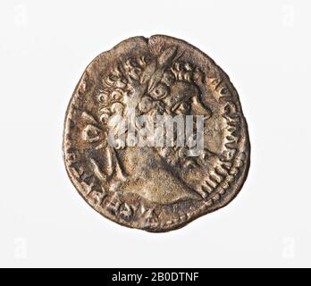 Niederlande Römerzeit, Münze, Denarius, Septimius Severus, Metall, Silber, Diam., 17 mm, WT., 2,56 gr, roman 197, Niederlande, Utrechter, Bunnik, Vechten Stockfoto