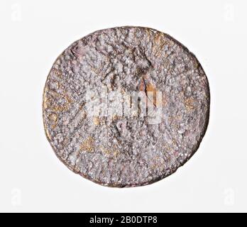 Niederländische Römerzeit, Münze, Dupondius, Domitian, Metall, Kupfer, Diam., 27 mm, WT., 10,96 gr, roman 85-96, Niederlande, Utrechter, Bunnik, Vechten Stockfoto