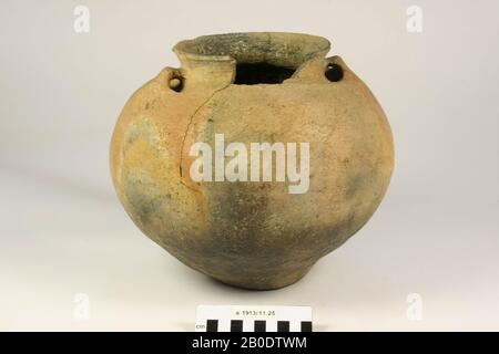 Niederländische Römerzeit, Urne, Steingut, h, 23,2 cm, Diam, 27 cm, roman, Niederlande, Friesland, Dongeradeel, Klein-Hantum Stockfoto