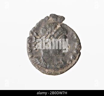 Niederländische Römerzeit, Münze, Follis, Konstantin II. Cäsar, Metall, Kupfer, Diam., 18 mm, WT., 2,94 gr, roman 334-335, Niederlande, Utrechter, Utrechter, Utrechter Stockfoto