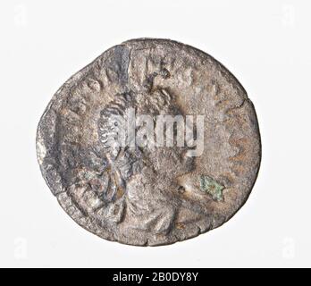 Die niederländische Römerzeit, Münze, Denarius, Elagabalus, Metall, Silber, Diam., 19 mm, WT., 2,41 gr, roman 218-222, Niederlande, Utrechter, Bunnik, Vechten Stockfoto