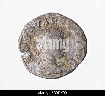 Niederländische Römerzeit, Münze, Denarius, Severus Alexander, Metall, Silber, Diam., 18 mm, WT., 2,53 gr, roman 222, Niederlande, Utrechter, Bunnik, Vechten Stockfoto