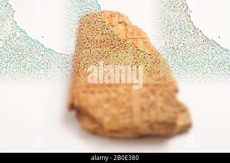 Uralter Naher Osten, Beschriftung, Keramik, Ton Stockfoto