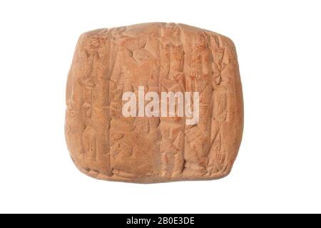 Uralter Naher Osten, Beschriftung, Steingut, Ton, L 3,6 cm, W 3,3 cm, H 1,7 cm, Ur III Zeitraum 2112-2004 v. Chr., Irak Stockfoto