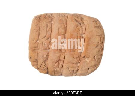 Uralter Naher Osten, Beschriftung, Steingut, Ton, L 4,8 cm, W 4,1 cm, H 1,8 cm, Ur III Zeitraum 2112-2004 v. Chr., Irak Stockfoto