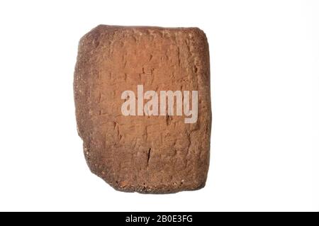 Uralter Naher Osten, Beschriftung, Steingut, Ton, L 4,5 cm, W 5,4 cm, H 2,3 cm, Achemenidische Periode 570-331 v. Chr., Irak Stockfoto