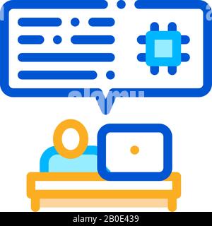 Abbildung Der Vektorkontur Des Programmcode-Symbols Stock Vektor