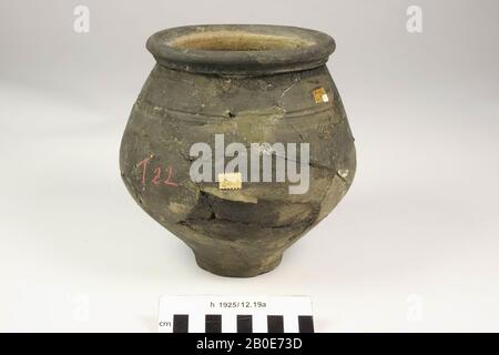 Die niederländische Römerzeit, Urne, Keramik, h, 17 cm, Diam, 17,5 cm, roman, Niederlande, Südholland, Leidschendam-Voorburg, Voorburg, Arentsburg Stockfoto