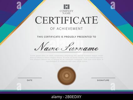 Zertifikat moderner Stil Stock Vektor