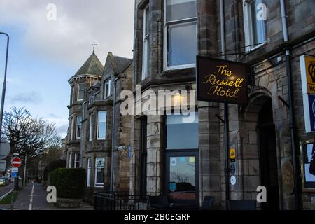 ST ANDREWS, SCHOTTLAND - 17/2/2020 - The Russell Hotel on the Scores Stockfoto