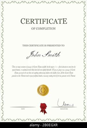 Zertifikatvorlage mit Element Stock Vektor