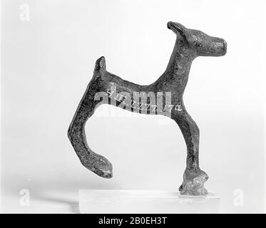 Klassisches Altertum, Tierfigur, Bronze, 5 x 6 x 1 cm ex-Sockel, Sockel 4 x 3,2 x 0,5 cm, Standort, Italien Stockfoto