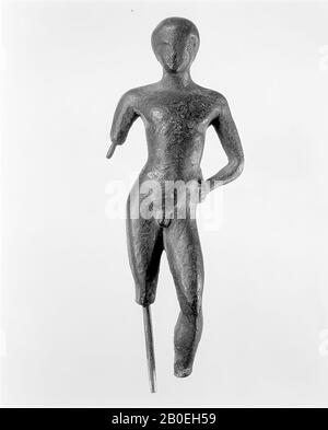 Klassische Altertümer, Statuette, Bronze, 12,3 x 4,7 x ca. 2,5 cm, Lage, Italien Stockfoto