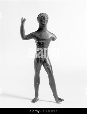 Klassische Altertümer, Statuette, Bronze, 10,6 x 2,5 x 5 cm, Lage, Italien Stockfoto