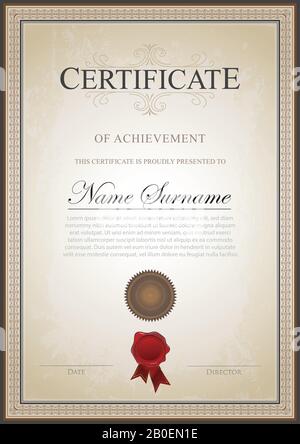 Zertifikat Vintage Classic Stock Vektor