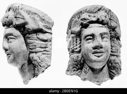 Figurine, Fragment, Kopf, Steingut, Terrakotta, 7,8 cm, hellenistisch -200 Stockfoto