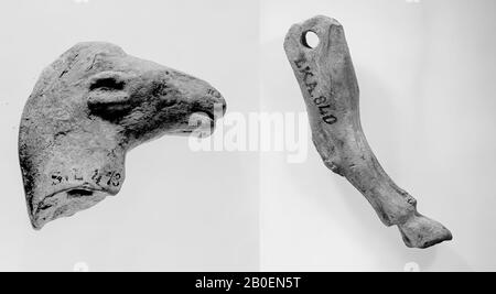Figurine, Fragment, Kopf, Steingut, Terrakotta, 3,3 cm, hellenistisch -330 Stockfoto