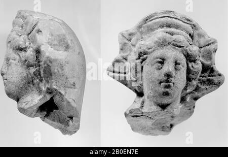 Figurine, Fragment, Kopf, Steingut, Terrakotta, 4,3 cm, hellenistisch -200 Stockfoto