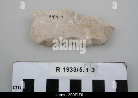 Schaber oder Bohrer aus Feuerstein, Werkzeug, Stein, Feuerstein, 8 x 4 x 1,3 cm, prähistorisch, Frankreich, unbekannt, unbekannt, les Eyzies Stockfoto