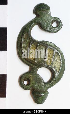 Altes Europa, Fibeln, Metall, Bronze, 4,0 x 1,9 x 0,3 cm, roman, Frankreich, Marseille Stockfoto