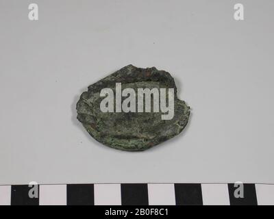 Niederländische Römerzeit, Geschirr, Krug, Fragment, Metall, Bronze, Durchmesser, 4,3 cm, roman 15-250, Niederlande, Utrechter, Bunnik, Vechten Stockfoto