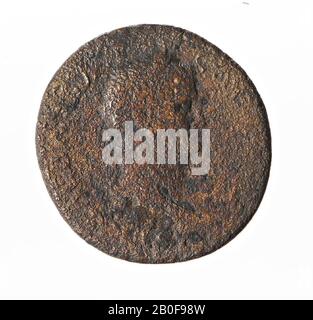 Die niederländische Römerzeit, Münze, Sestertius, Galba, Metall, Kupfer, Diam., 34 mm, WT., 20,92 gr, roman 68-69, Niederlande, Gelderland, Maasdriel, Rossum Stockfoto