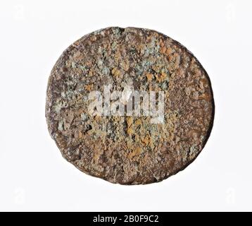 Niederländische Römerzeit, Münze, Dupondius, Trajan, Metall, Kupfer, Diam., 26x28 mm, WT., 12,39 gr, roman 101-102, Niederlande, Gelderland, Maasdriel, Rossum Stockfoto