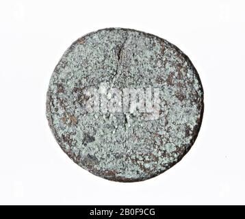 Niederländische Römerzeit, Münze, Sestertius, Trajan, Metall, Kupfer, Diam., 32 mm, WT., 20,22 gr, roman 98-117, Niederlande, Gelderland, Maasdriel, Rossum Stockfoto