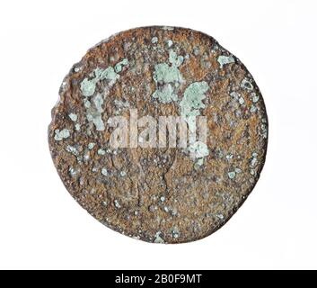 Die niederländische Römerzeit, Münze, Dupondius, Vespasian, Metall, Kupfer, Diam., 26 mm, WT., 9,65 gr, roman 69-79, Niederlande, Gelderland, Maasdriel, Rossum Stockfoto