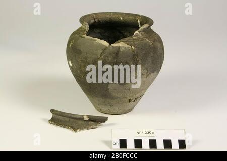 Die niederländische Römerzeit, Urne, Steingut, h, 12 cm, Diam, 15,3 cm, roman, Niederlande, Utrechter, Bunnik, Vechten Stockfoto