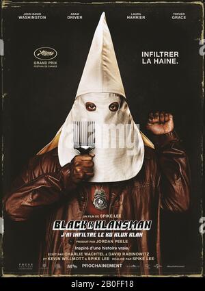 BlacKkKlansman Jahr: 2018 USA-Regie: Spike Lee Poster (fr) Stockfoto