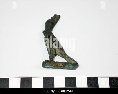 Statue, Falke, sitzend, Krone, doppelt, Sockel, Bronze, Vogel, Bronze, 5,9 cm, Spätzeit (?), Ägypten Stockfoto