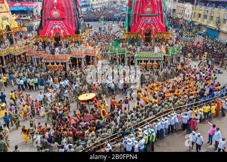 Das Bild von Rath Yatra oder Karre Festival von Jagannath in Puri, Odisha, Indien, Asien Stockfoto