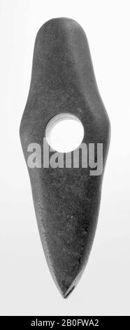 Steinhammer mit Stammloch, Hammer, Stein, Länge: 16,8 cm, Vorgeschichte -2900 Stockfoto