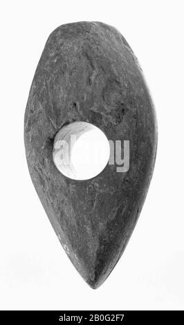 Steinhammer mit Stammloch, Hammer, Stein, Länge: 9,4 cm, Vorgeschichte -2900 Stockfoto