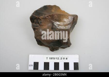 Feuersteinwerkzeug, Werkzeug, Stein, Feuerstein, 10 x 9 x 4 cm, Vorgeschichte, England, unbekannt, unbekannt, Swanscombe Stockfoto