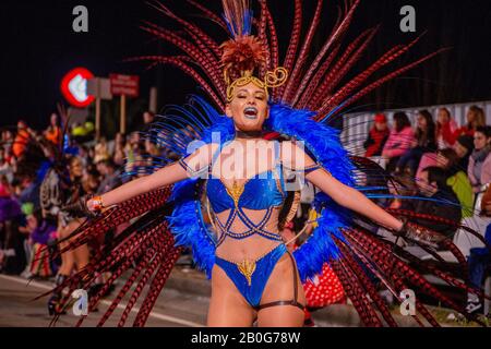 Ovar, Portugal - 3. März: Gruppe Charanguinha während der Karnevalsparade am 3. März 2019 in Ovar, Portugal Stockfoto