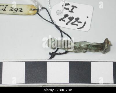 Chonsoe, Falke, stehend, Amulett, gott, Fayence, H 2,9 cm (1 1 Stockfoto