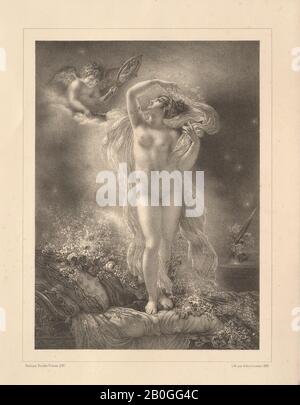 Hyacinthe-Louis-Victor-Jean-Baptiste Aubry-Lecomte, französisch, 177-1858, Nach Anne Louis Girodet de Roucy-Trioson, (französisch, 1767-188), Danaë, 1849, Lithograph on Chine Appliqué on Wove paper, Grenze: 7 5/8 x 5 11/16 in. (19,4 x 14,4 cm Stockfoto