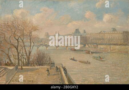 Camille Pissarro, Französisch, 184-1903, Louvre von der Pont Neuf, 1902, Öl auf Leinwand, 23 15/16 x 36 7/16 Zoll. (60,8 x 92,5 cm Stockfoto