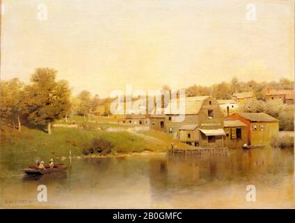 Henry Pember Smith, amerikanisch, 34-1907, Village Landscape, 1881, Oil on Canvas, 10 15/16 x 14 5/16 in. (27,8 x 36,4 cm Stockfoto