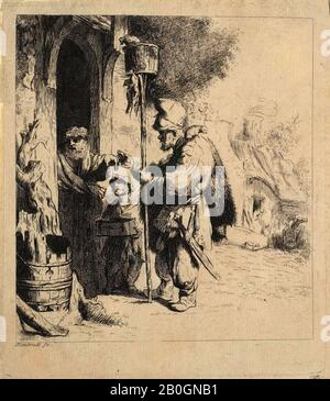 Nach Rembrandt van Rijn, niederländisch, 1606-1669, The Rat Catcher, Nach 1632, Radierung auf Papier, Bild: 5 1/4 x 4 13/16 in. (13,4 x 12,3 cm Stockfoto