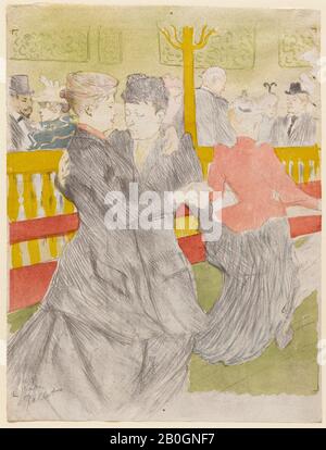 Henri de Toulouse-Lautrec, Französisch, 1864-1901, Tanz im Moulin Rouge, 1897, Lithograph gedruckt in grau-schwarz, blau-grau, rot, gelb und grün auf cremefarbenem Taubenpapier, Bild: 18 1/2 x 14 Zoll. (47 x 35,5 cm); Stockfoto