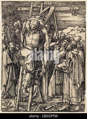 Albrecht Dürer, deutsch 1471-1528, Die Kleine Passion: Kreuzabstieg, 1509-1511, Holzschnitt auf Papier, Bild: 5 x 3 3/4 Zoll (12,7 x 9,6 cm Stockfoto