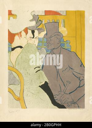 Henri de Toulouse-Lautrec, Französisch, 1864-1901, Der Engländer im Moulin Rouge, 1892, Lithograph gedruckt in Grün, Grau, Blau, Orange Rot, Gelb und Schwarz auf cremefarbenem Papier, Bild: 20 11/16 x 14 5/8 Zoll. (52,6 x 37,1 cm); Stockfoto