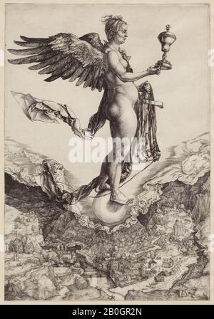Albrecht Dürer, Deutsch, 1471-1528, Nemesis (Das Große Vermögen), 1501-1502, Gravur auf Papier, Bild: 13 1/16 x 9 Zoll. (33,2 x 22,9 cm Stockfoto